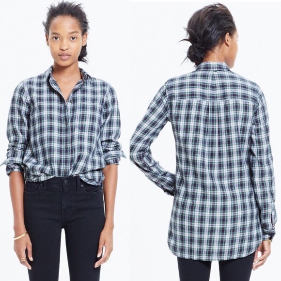 Madewell Tops - Madewell flannel slim boyshirt in lawndale plaid